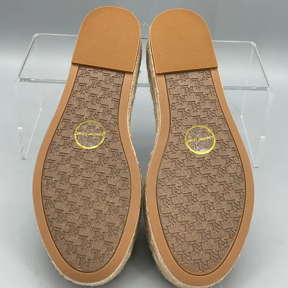 NEW Lauren Ralph Lauren Women Polly Canvas Espadrille Sandals Natural Size 9B